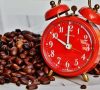 alarm clock with coffee beans